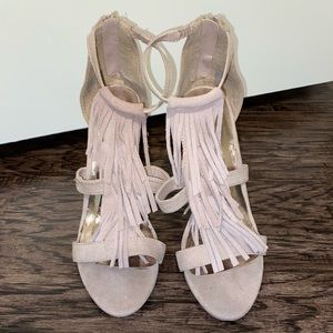 Nude Madden girl fringe heels